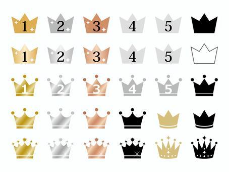 排名冠套, 王冠, 排行, 第一名, JPG, PNG 和 AI