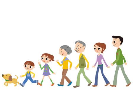 和家人一起散步, 家庭, 漫步, 步行, JPG, PNG 和 AI