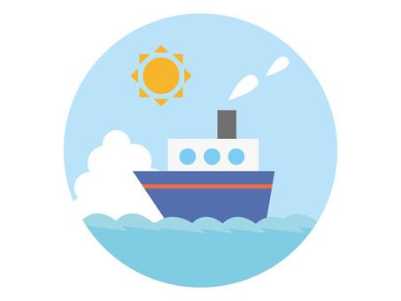 船, 夏天, 太陽, 積雨雲, JPG, PNG 和 AI